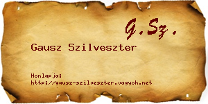 Gausz Szilveszter névjegykártya
