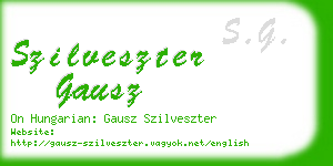 szilveszter gausz business card